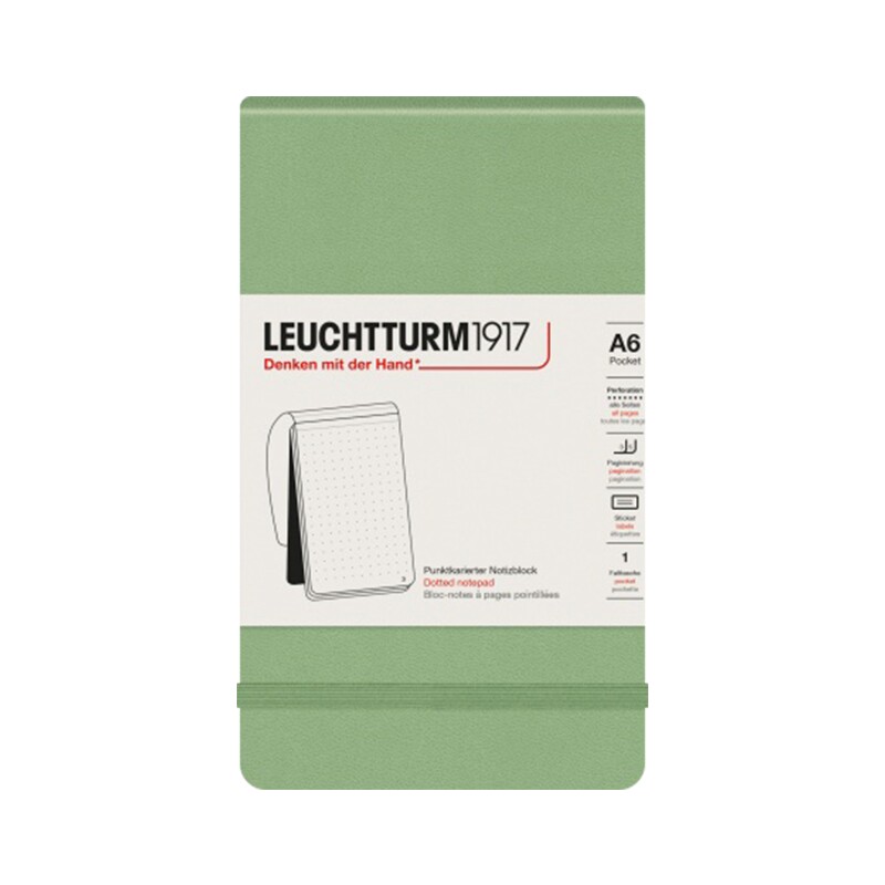 LEUCHTTURM1917德国灯塔上翻本便携速记笔记本备忘录记事本小本子A6商务风硬皮横线空白点格【可定制印名字】