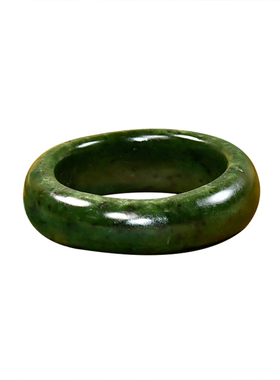 和田玉籽料碧玉满皮厚装手镯