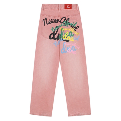 【DNA官方】水洗做旧牛仔裤男25年秋冬宽松直筒微喇阔腿休闲长裤