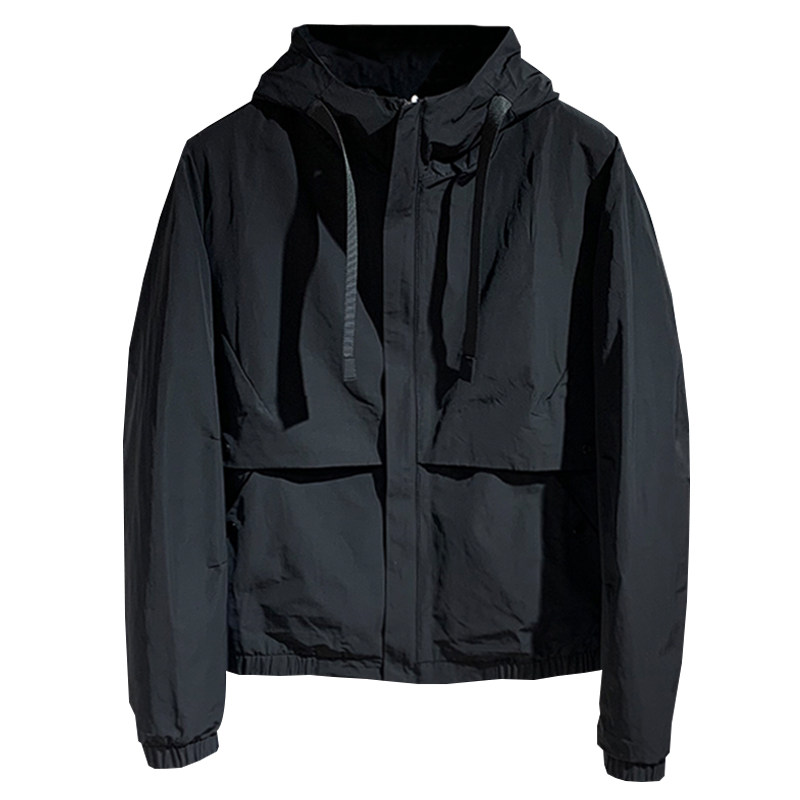 秋冬季新款男士简约外套休闲百搭短款棉服夹克韩版修身连帽上衣潮