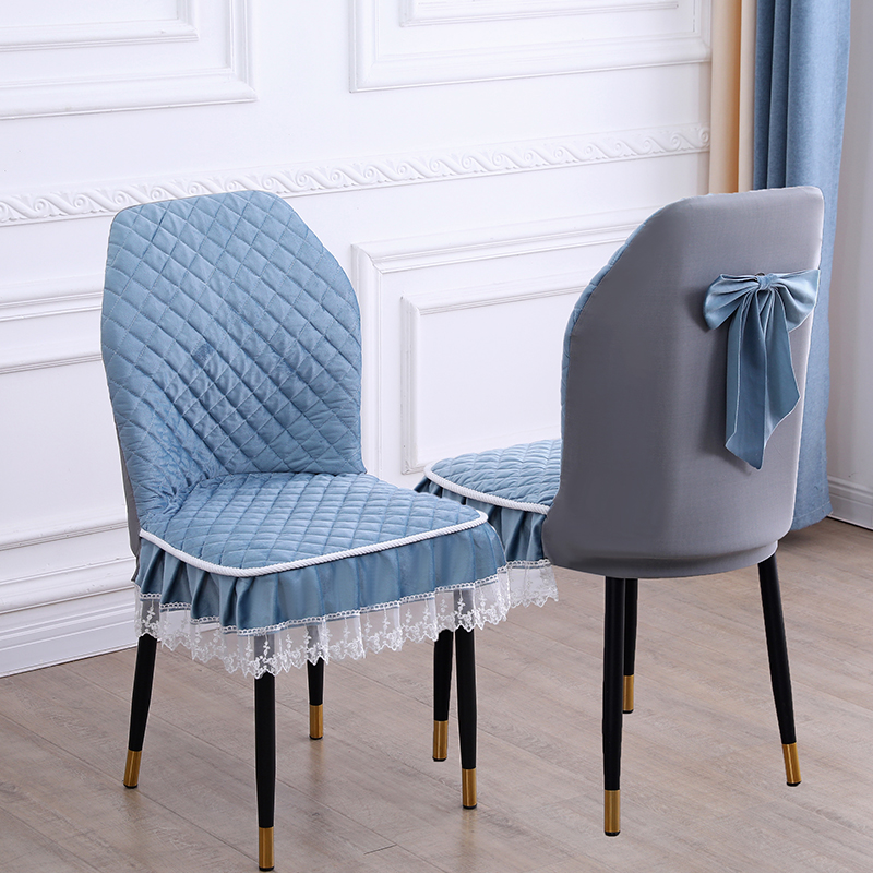 轻奢弧形全包椅子套罩餐桌椅套防滑弹力布贝壳椅子套扇形椅座垫
