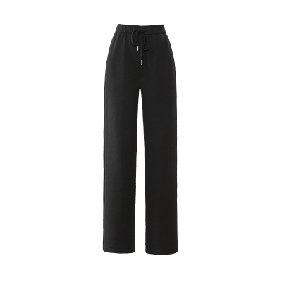 逸阳休闲高腰垂感羊毛保暖直筒裤