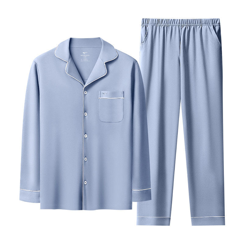 七匹狼纯棉男长袖睡衣家居服套装