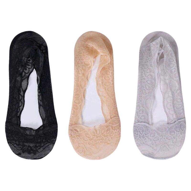 春夏季雀屏蕾丝船袜女袜脚底硅胶梅花防滑防脱均码薄款浅口隐形袜
