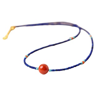 青金石项链女轻奢小众设计随形散珠子颈链南红单珠配饰锁骨链颈饰