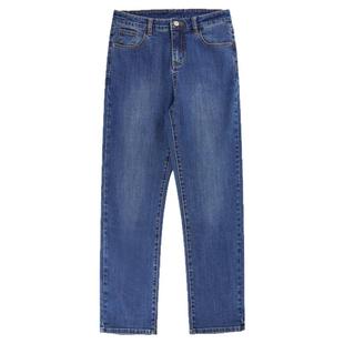 直筒牛仔裤女秋冬2025新款爆款小个子八九分高腰显瘦加绒烟管裤