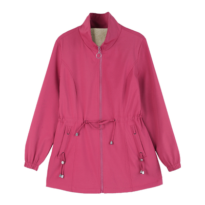 啄木鸟中长款外套女士秋冬2025新款时尚妈妈加绒加厚保暖风衣夹克