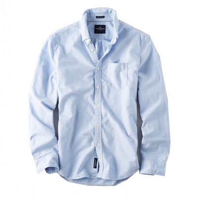 ae美国男士纯色长袖衬衫