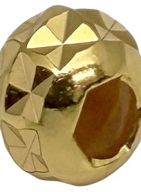 S925纯银镀金菠萝珠镭射珠蹦迪珠