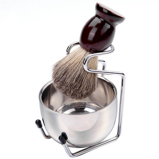 剃须皂套装纯獾毛修面刮胡刷修面全套工具手动打泡沫碗起泡剃须刷