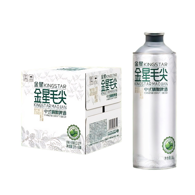 金星普洱毛尖中式精酿啤酒1Lx2罐茉莉龙井铁观音碧螺春整箱