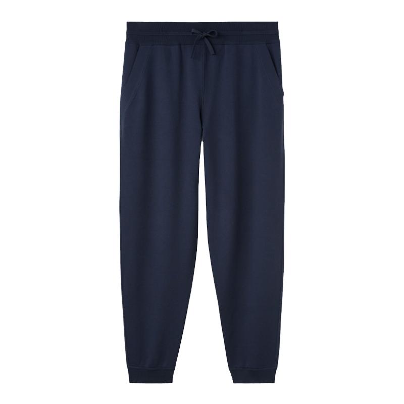 Loro Piana/诺悠翩雅男裤羊毛混纺抽绳腰头蓝色运动休闲长裤