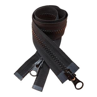 正品YKK5号树脂双头开口拉链粗齿黑色高档辅料北面羽绒服长款外套