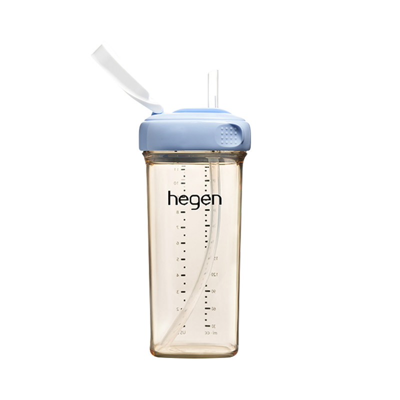 Hegen奶瓶240ml宽口径奶瓶奶嘴喝水杯学饮杯奶瓶吸管杯随行杯组合
