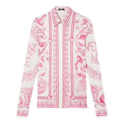 【季末优惠】VERSACE/范思哲 女士Underwater Barocco修身衬衫