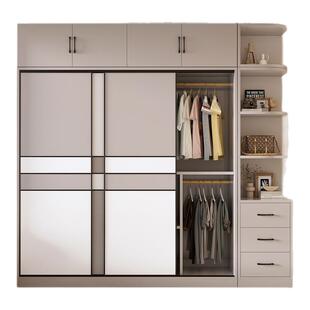 衣柜家用卧室实木质推拉门简易柜子小户型出租房用经济型儿童衣橱