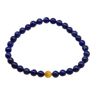 原创无优化天然青金石手链女细款帝王青单圈转运珠小水晶文艺饰品