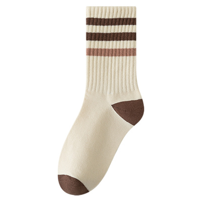 袜子女款中筒棉袜2025年秋冬季长袜运动字母网红款外穿春秋款长筒