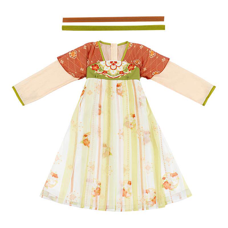 【秋晚茶】春装初立原创汉服女童装儿童复原国风连衣裙女孩表演服