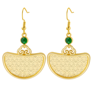 宋锦diy耳环女手工非遗祥云纹底托底胚包布耳挂耳饰时尚合金配件