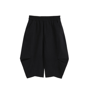 砚台家女童黑色工装裤2026春季新款儿童薄款宽松洋气休闲弯刀裤子