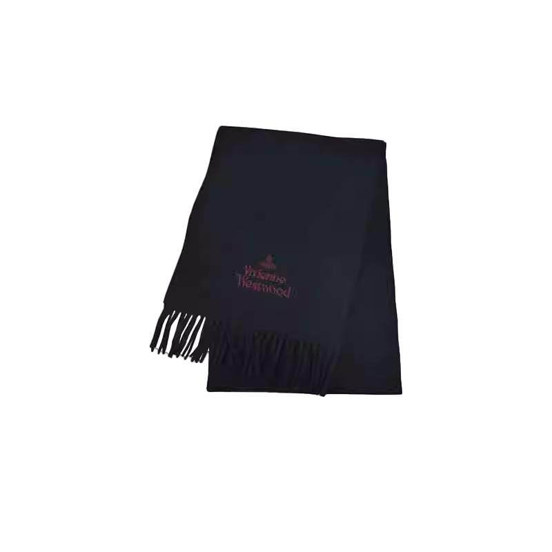 【自营】Vivienne Westwood品牌徽标绒线围巾81030007 W00Q7 AAB