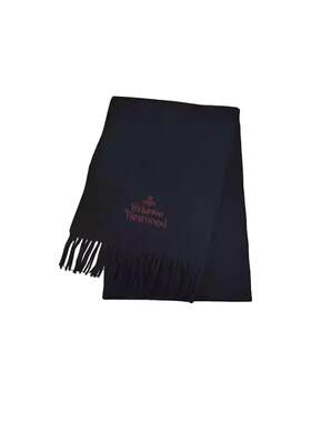 【自营】Vivienne Westwood品牌徽标绒线围巾81030007 W00Q7 AAB