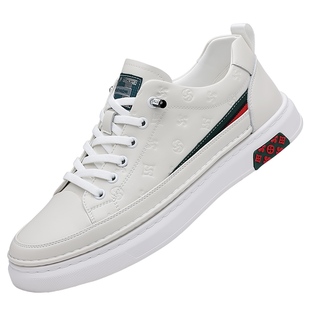 潮鞋牛皮增高鞋男潮欧洲站休闲6CM真皮小白鞋8cm10板鞋隐形内增高