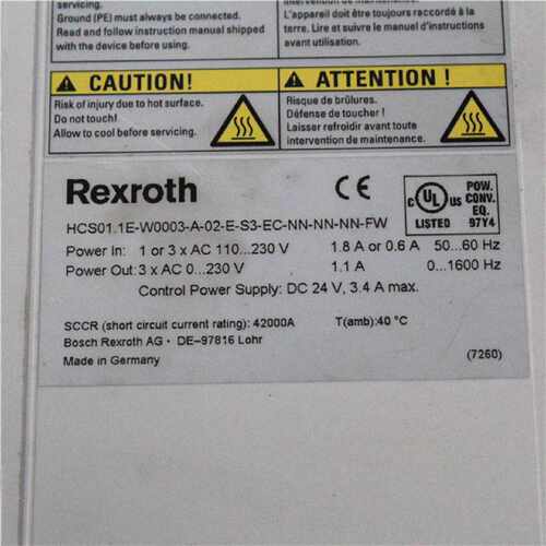 议价REXROTH HCS01.1EW0003A02ES3EC Drive维修