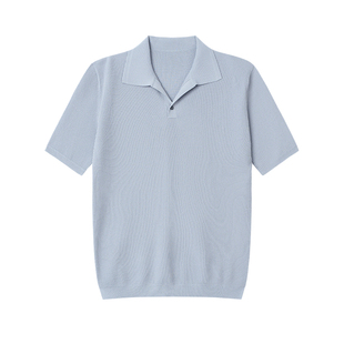 UNICA HOMME/高伟光同款_绞花坑条_醋酸纱线意式polo针织衫男衬衫