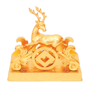 习习十四年代购李居明2026年吉祥物摆件 九宫正南五黄【鹿王镇】