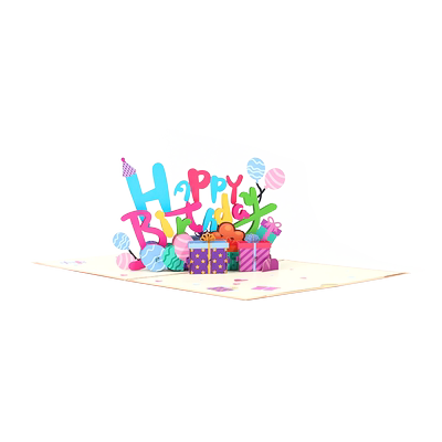 生日贺卡可调换数字立体小卡片