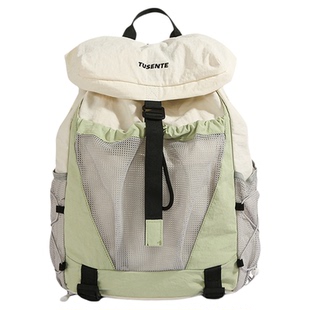 新款户外撞色轻便双肩包徒步旅行包大容量大学生书包男骑行登山包