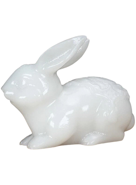 白玉石生肖兔招财客厅摆件装饰品