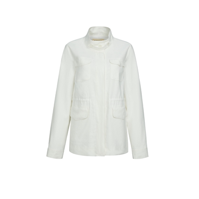 宝姿PORTSPURE女装2026早春新品立领抽绳中长款夹克