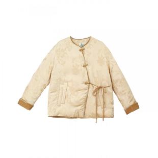 布符新中式「香槟色/粉色汉服领系带鹅绒服」2025年冬季女羽绒服