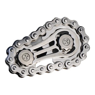 减压手指链齿飞轮链条指尖陀螺无聊解压神器齿轮联动机械金属玩具