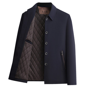 中老年人加厚款行政夹克外套男士加棉冬季爷爷爸爸装上衣大码棉服