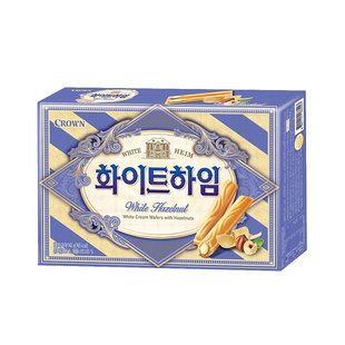 克丽安威化饼干CROWN韩国进口夹心条蛋卷饼干奶油榛子咖儿童零食