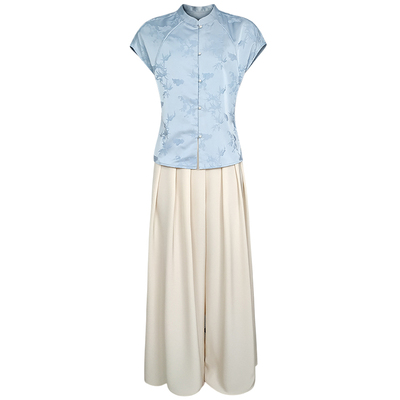 新中式清冷感高级时尚衬衫提花