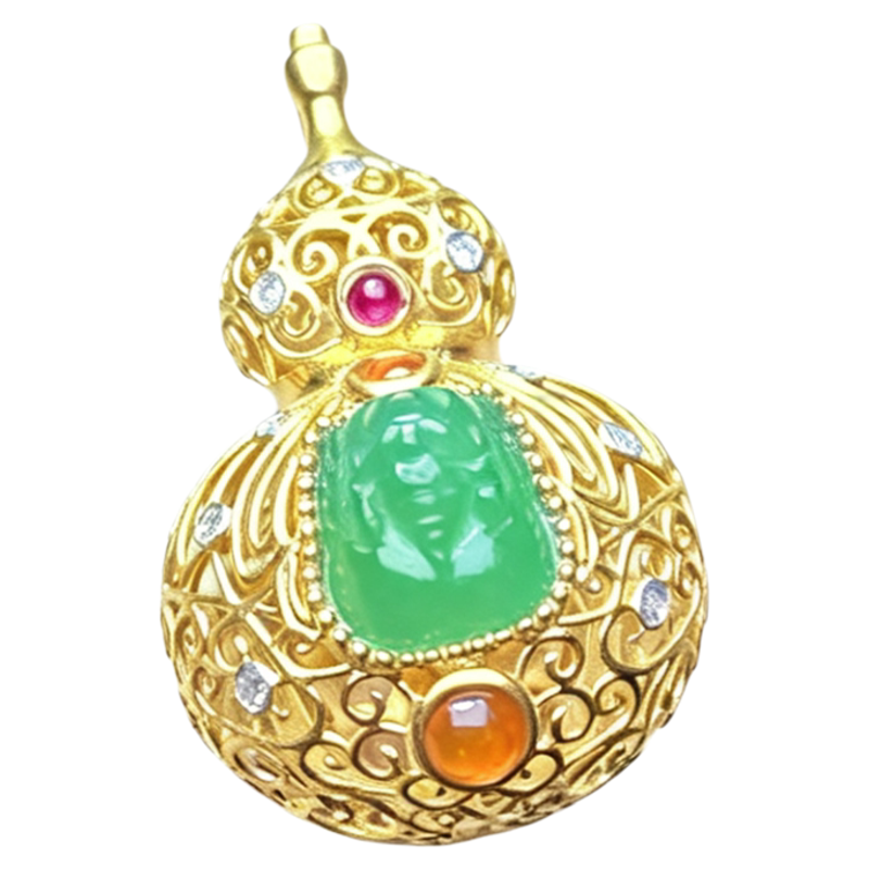 翠贵人18K冰种阳绿貔貅如意吊坠