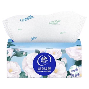 维达山茶花香抽纸超韧4层90抽16包带香味餐巾纸清香型加厚纸巾