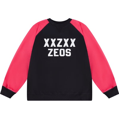 薄款撞色刺绣卫衣男女亲子装