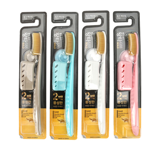4支装 韩国本土王打牙刷加长大头牙刷大刷头中软毛白博士中毛硬毛