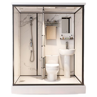 成品淋浴房干湿分离玻璃门日式一体化卫浴房集成卫浴一体式卫生间