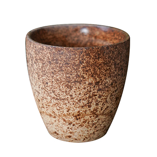 柴烧煮茶杯茶盏建盏主人杯陶土粗陶杯原矿杯小陶瓷围炉煮茶套装杯