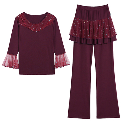 闪亮网纱广场拉丁舞套装演出练习