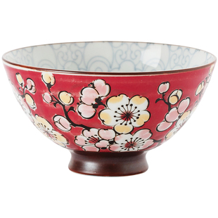 红色碗日式陶瓷碗家用饭碗汤碗 过年喜庆碗乔迁结婚新年餐具礼盒