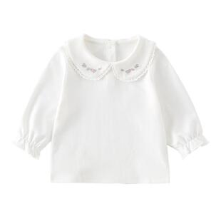 贝肽斯女童衬衫春季纯棉长袖打底儿童衬衣2026新款洋气女宝上衣S