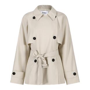 范洛Fano 经典摩登活页廓形双排扣垂感短风衣外套女小个子2026春